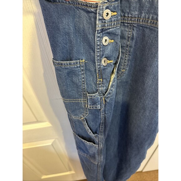 Dickies Bib Overalls Womens L Blue Denim Relaxed Fit Carpenter - Picture 9 of 12